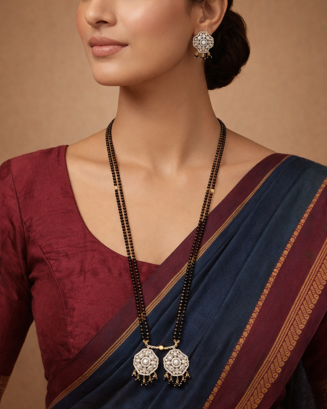 Heritage Diamond Mangalsutra & Earrings Set