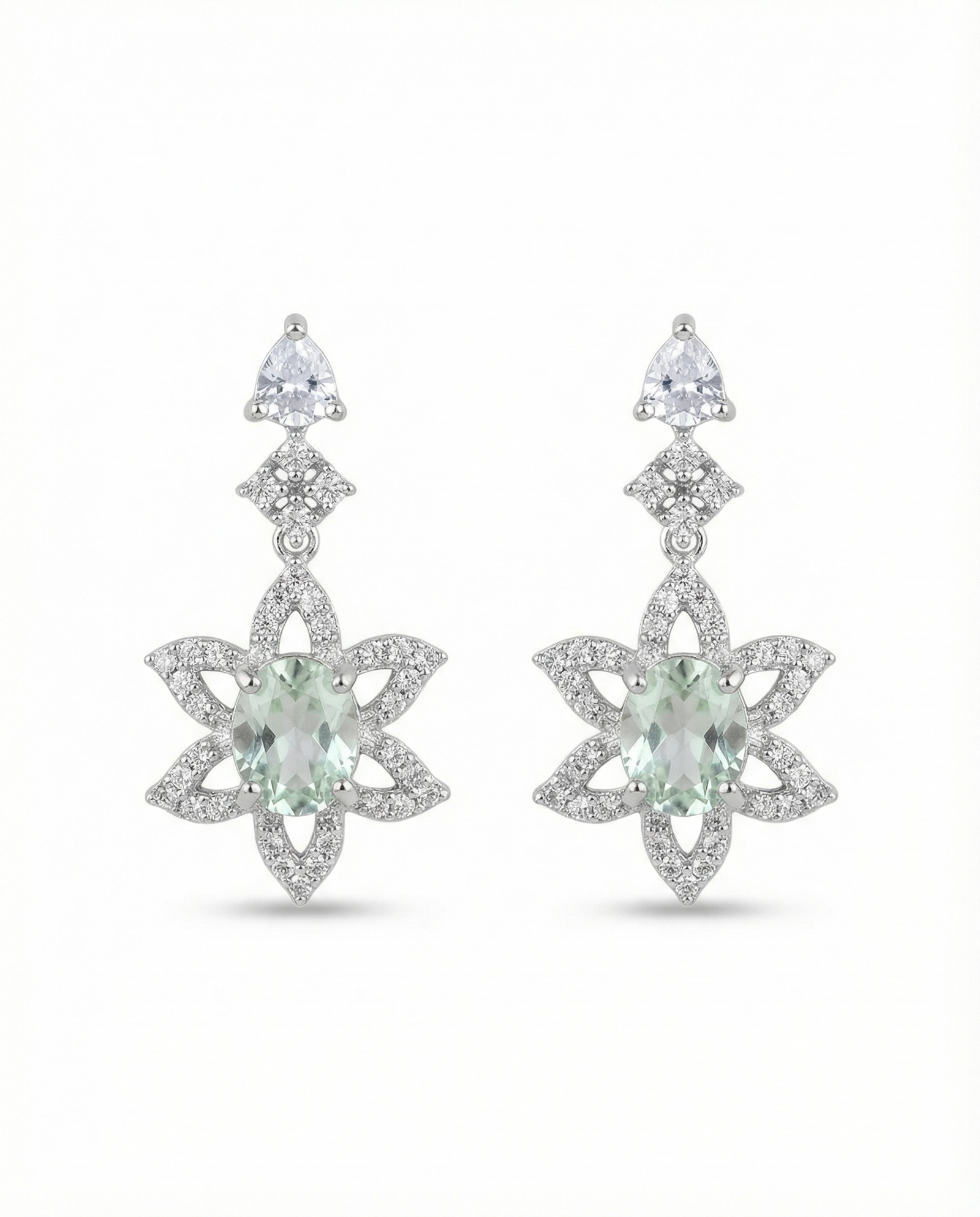 Floral Radiance Diamond Necklace & Earrings Set