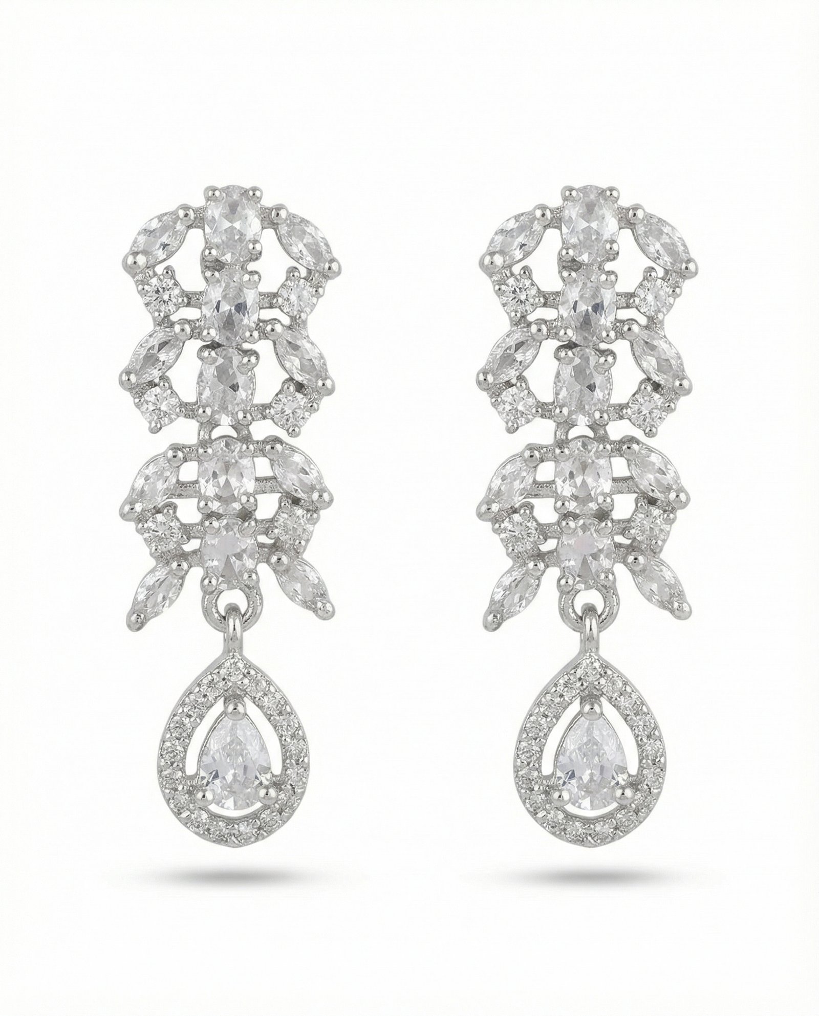 Diamond Teardrop Bridal Necklace Set