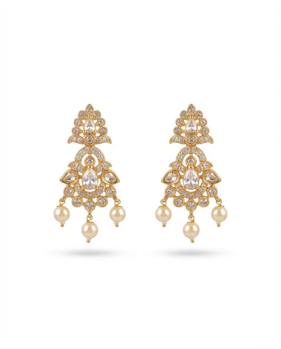 Classic Diamond Mangalsutra & Earrings Set