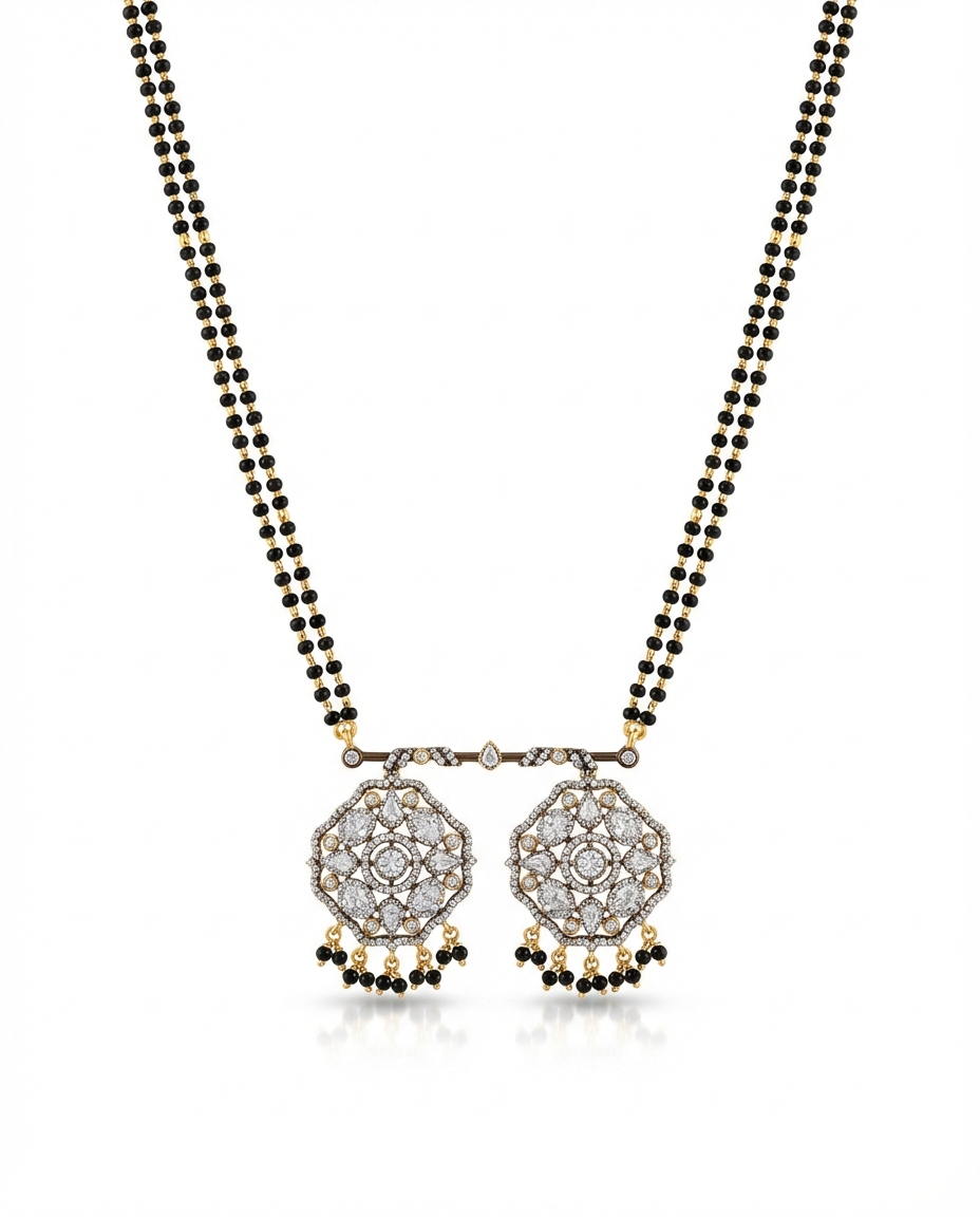 Heritage Diamond Mangalsutra & Earrings Set