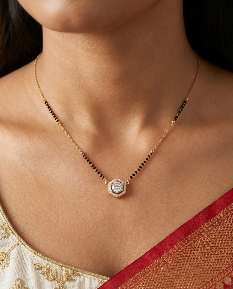 Hexagon Diamond Mangalsutra