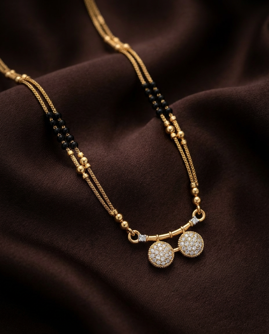Dual Disc Diamond Mangalsutra