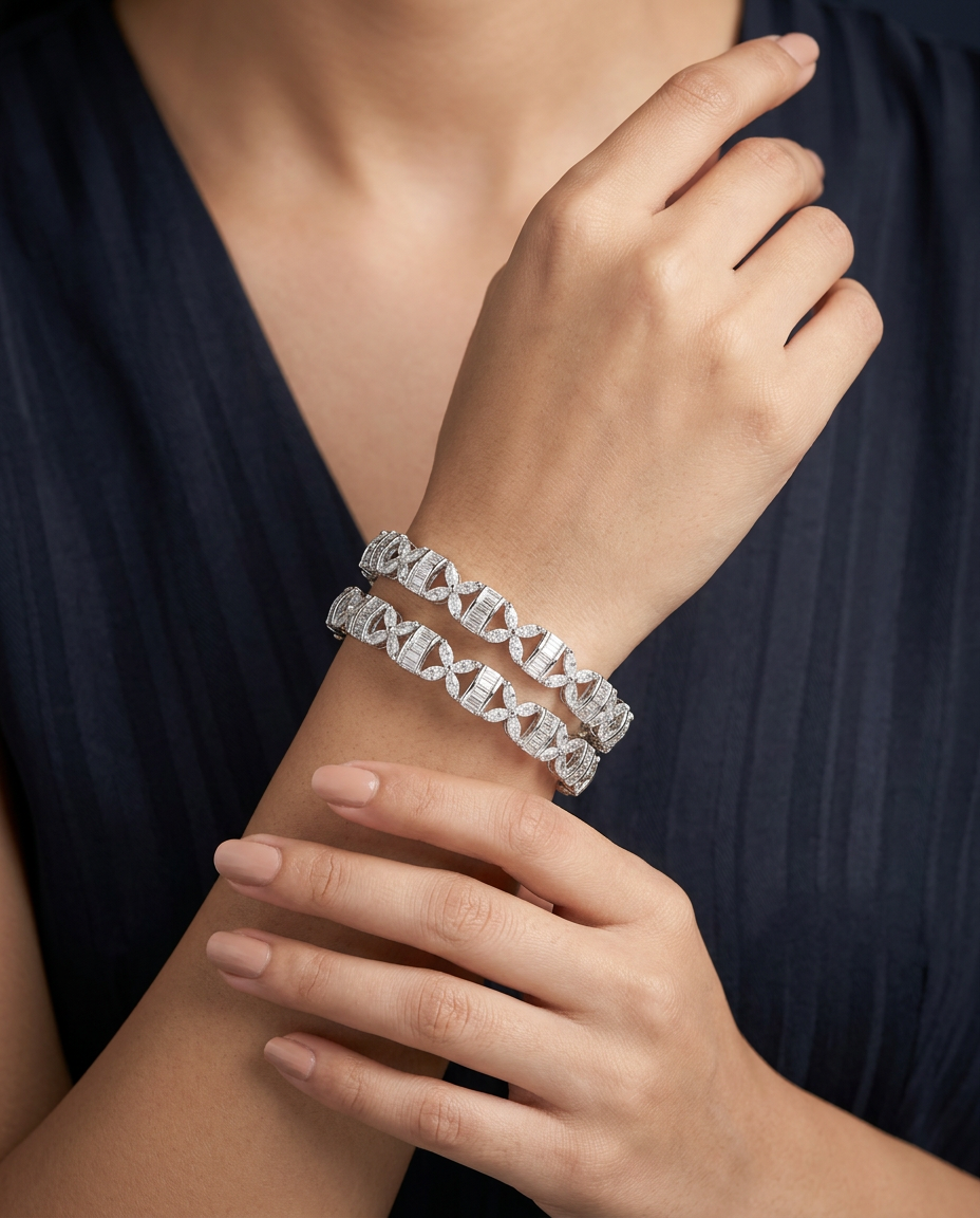 Infinity Diamond Link Bangle