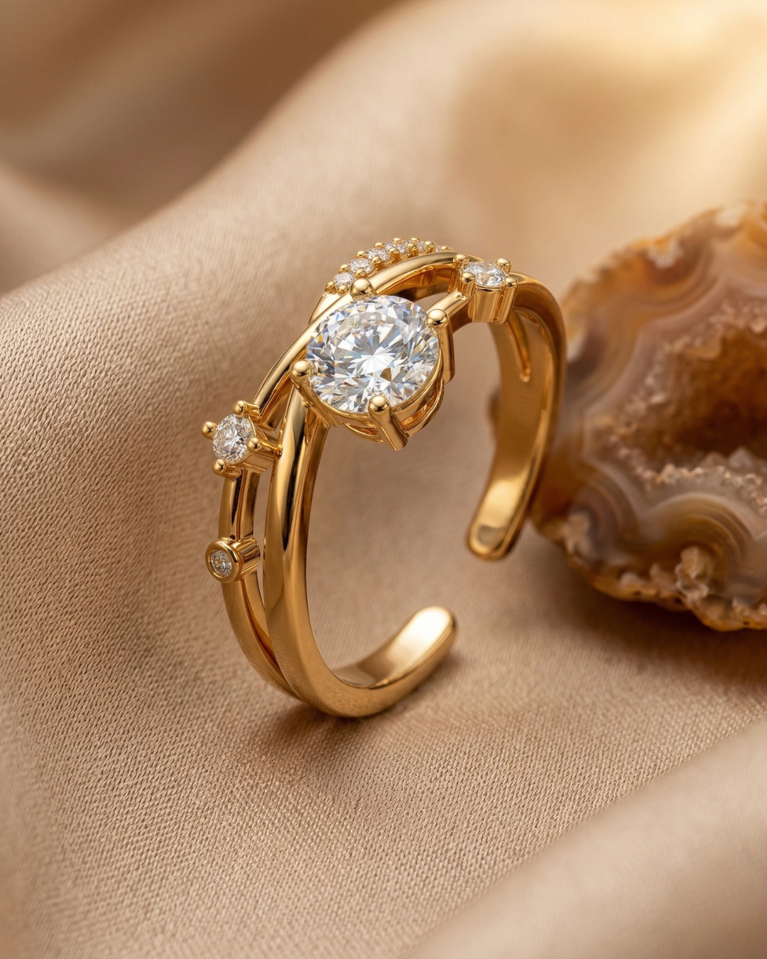 Classic Solitaire Diamond Adjustable Ring