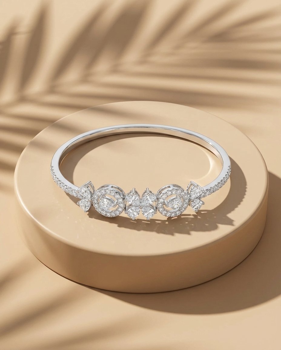 Floral Halo Diamond Bracelet