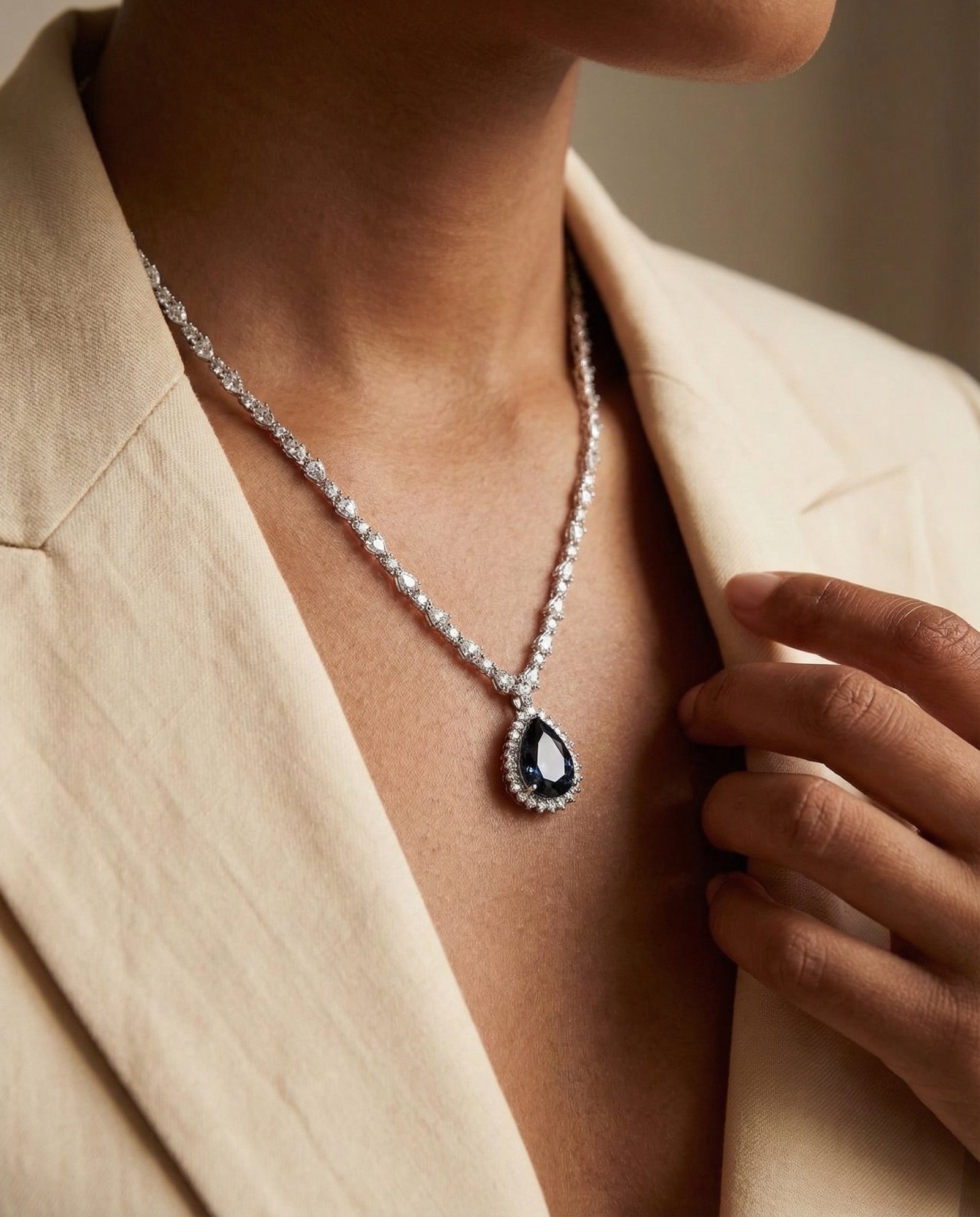 Royal Teardrop Sapphire Necklace