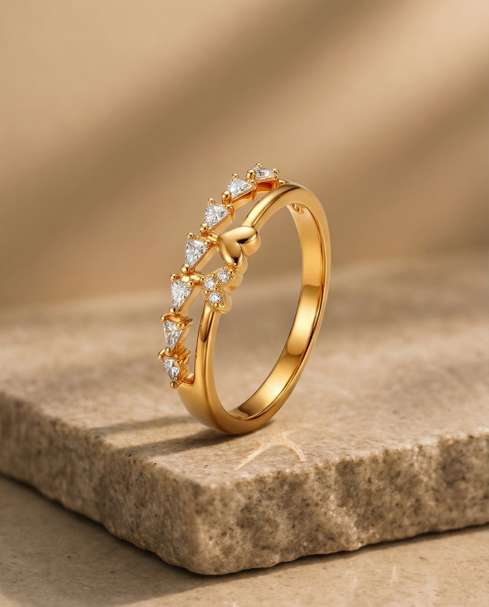 Golden Heart Spark Ring