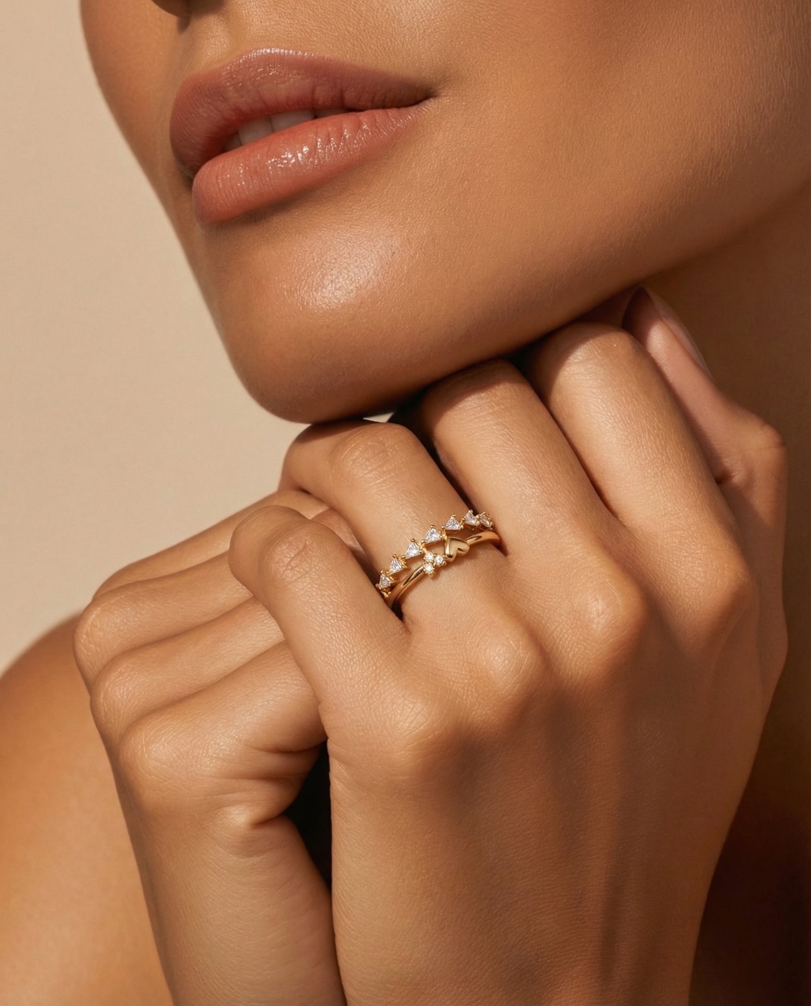 Golden Heart Spark Ring