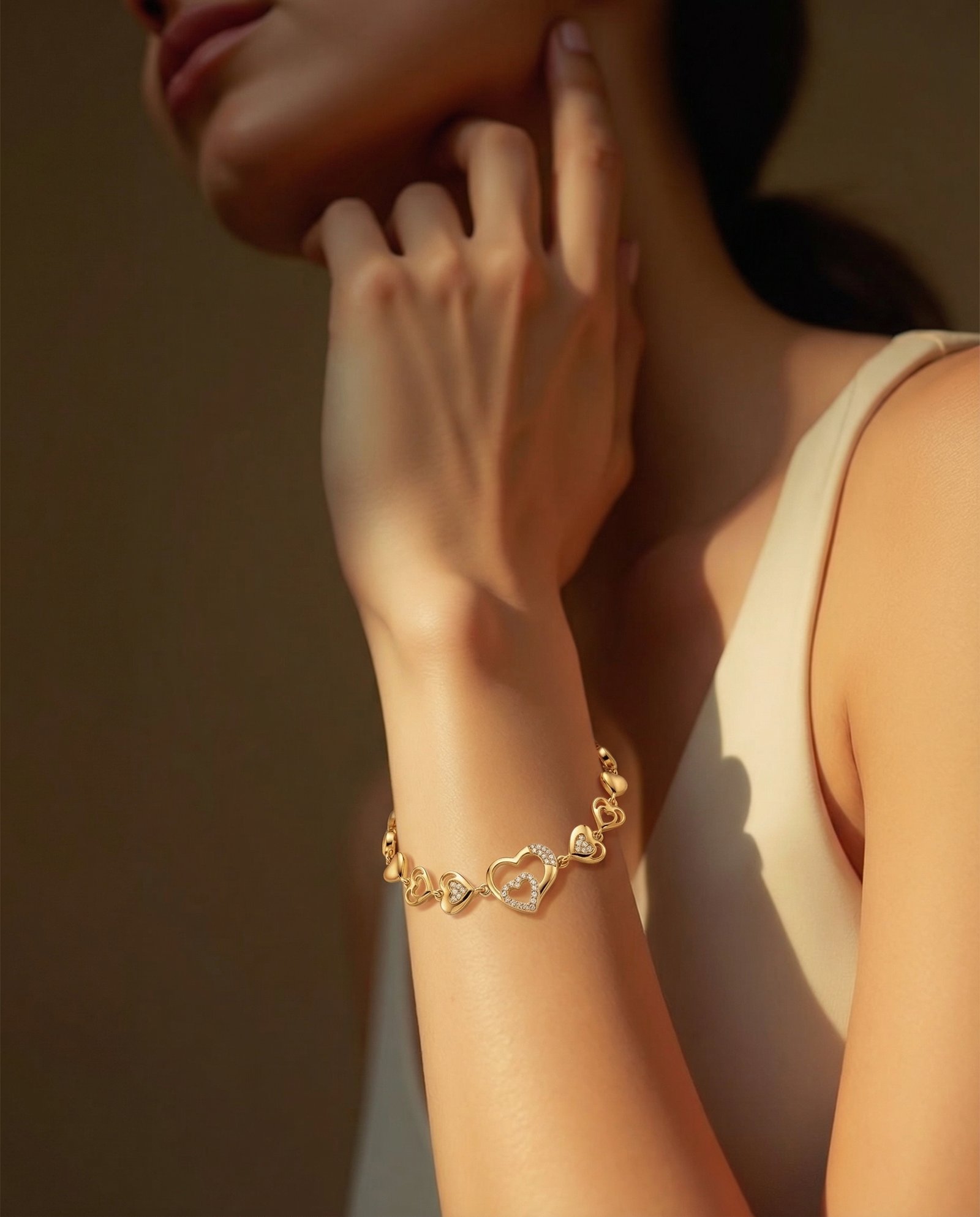 Romantic Heart Link Loose Bracelet