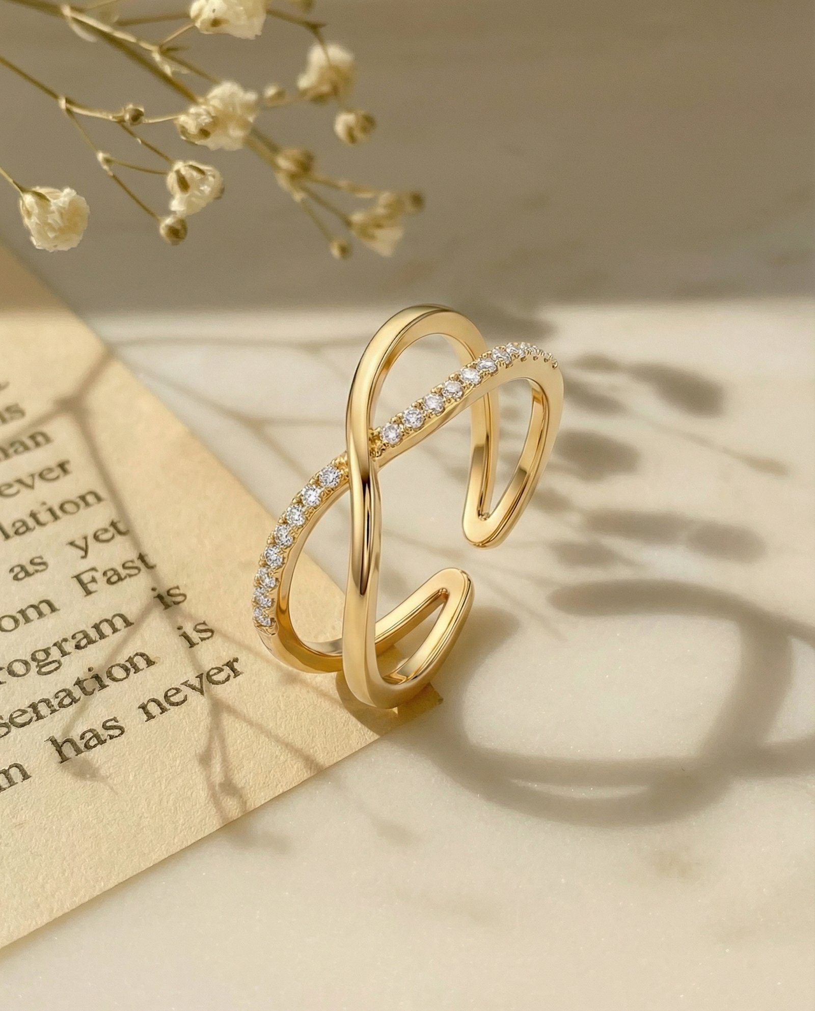 Infinity Wrap Diamond Adjustable Ring