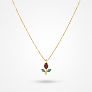 Ruby Bloom Pendant Necklace