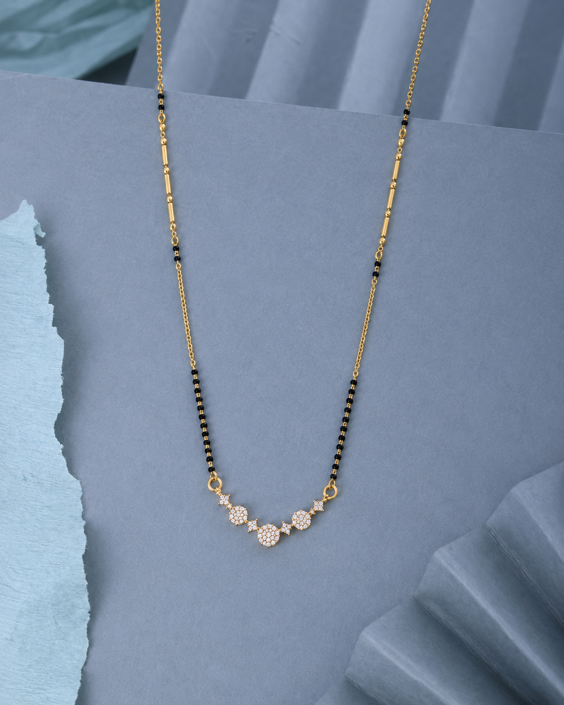 Diamond Cluster Curve Mini Mangalsutra