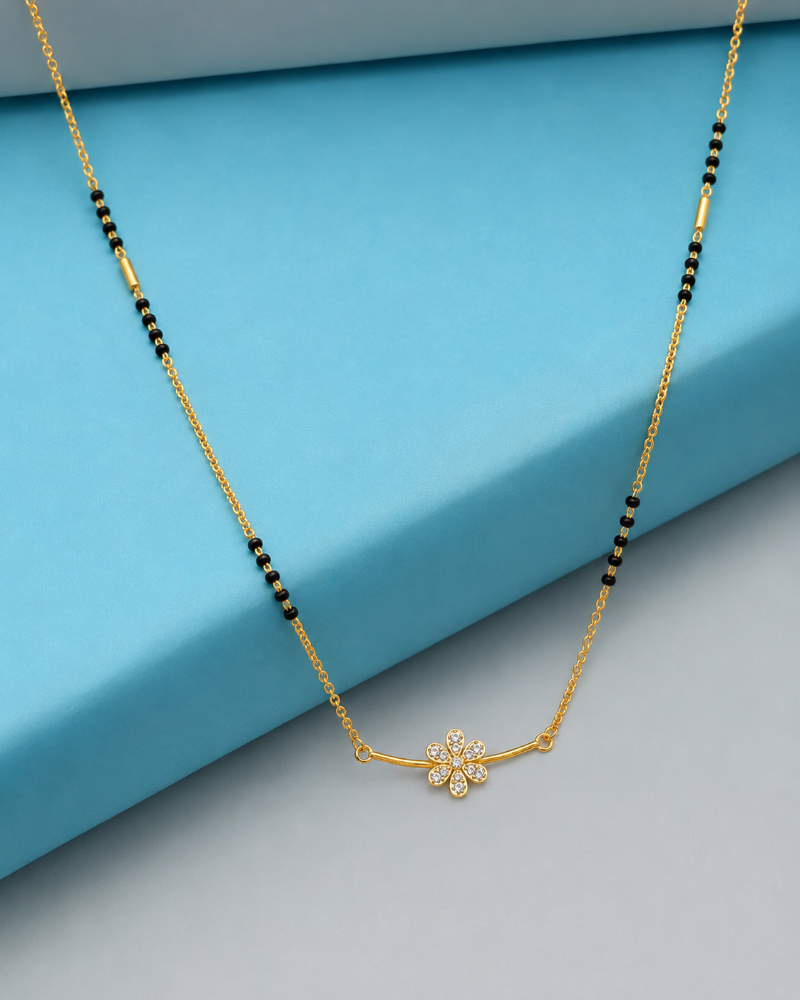 Diamond Floral Charm Mini Mangalsutra
