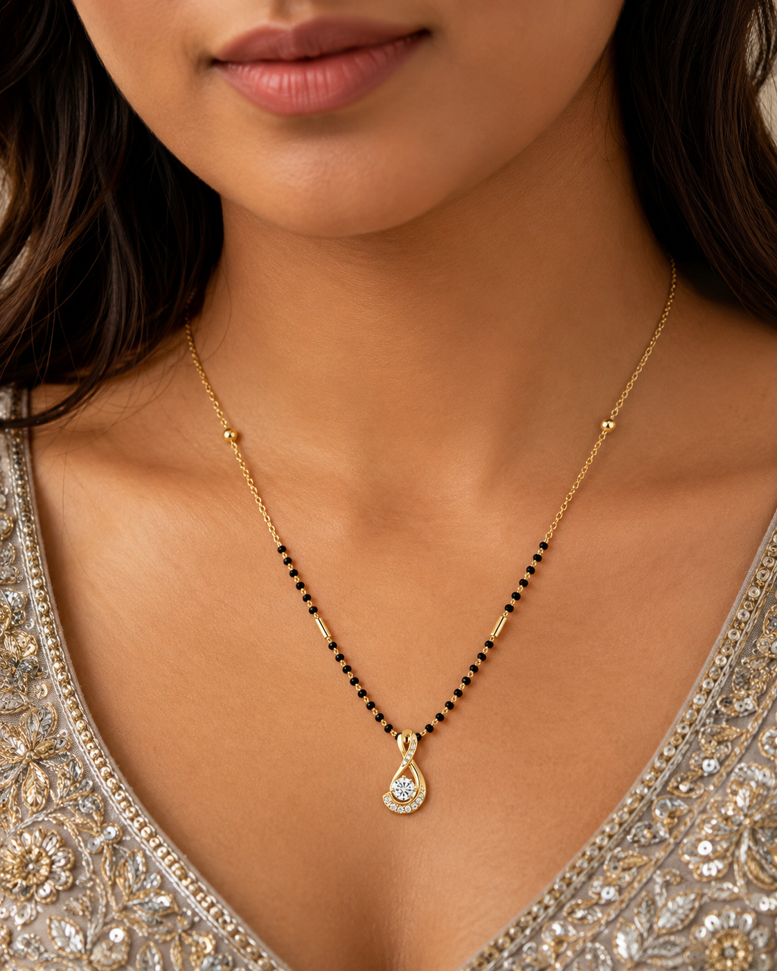 Infinity Diamond Drop Mini Mangalsutra