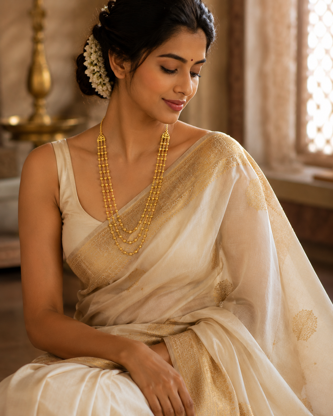 Swarna Cascade Layered Gold Necklace