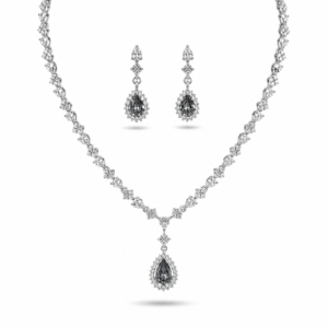 Midnight Teardrop Diamond Necklace Set