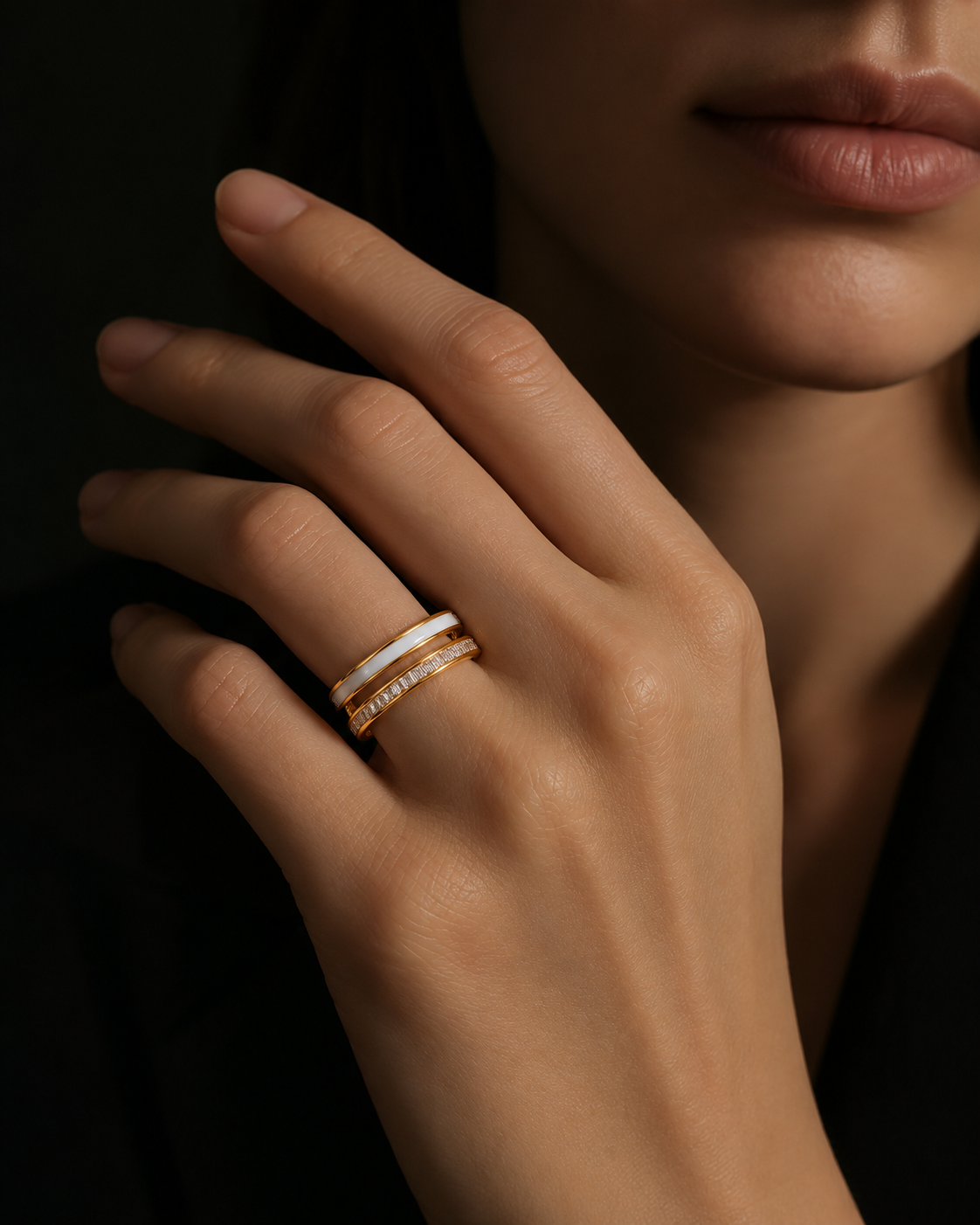 Dual-Tone Layered Adjustable Ring