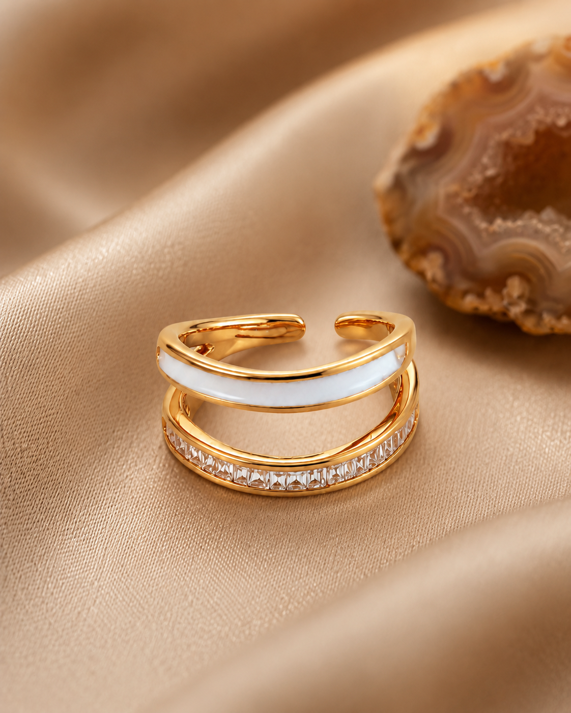Dual-Tone Layered Adjustable Ring