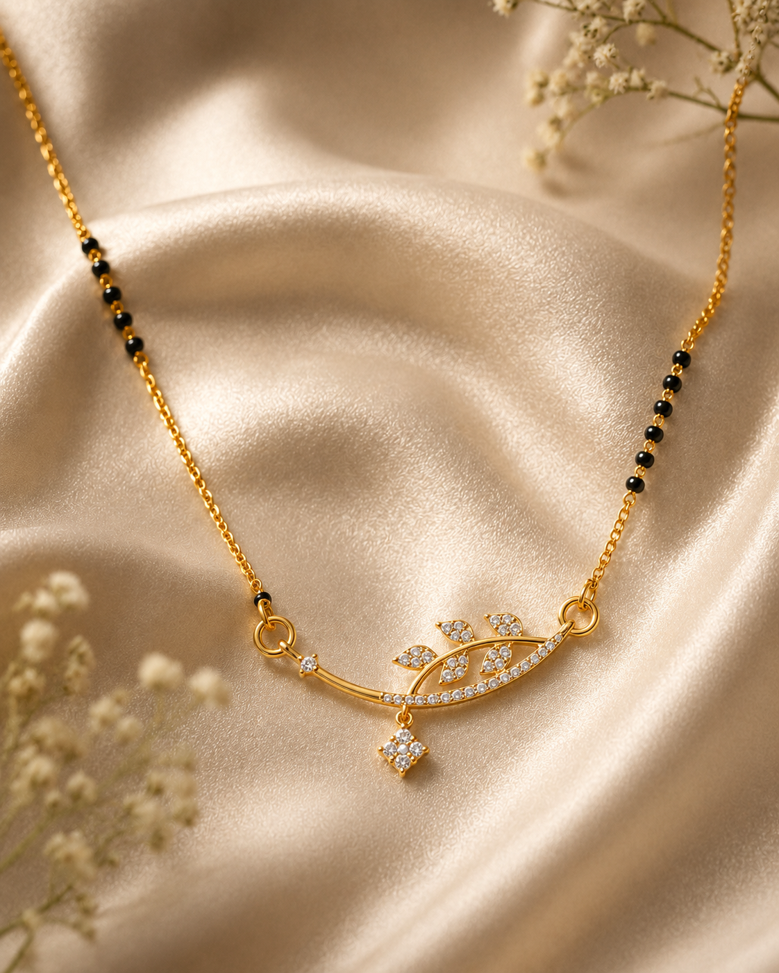 Diamond Leaf Design Mini Mangalsutra