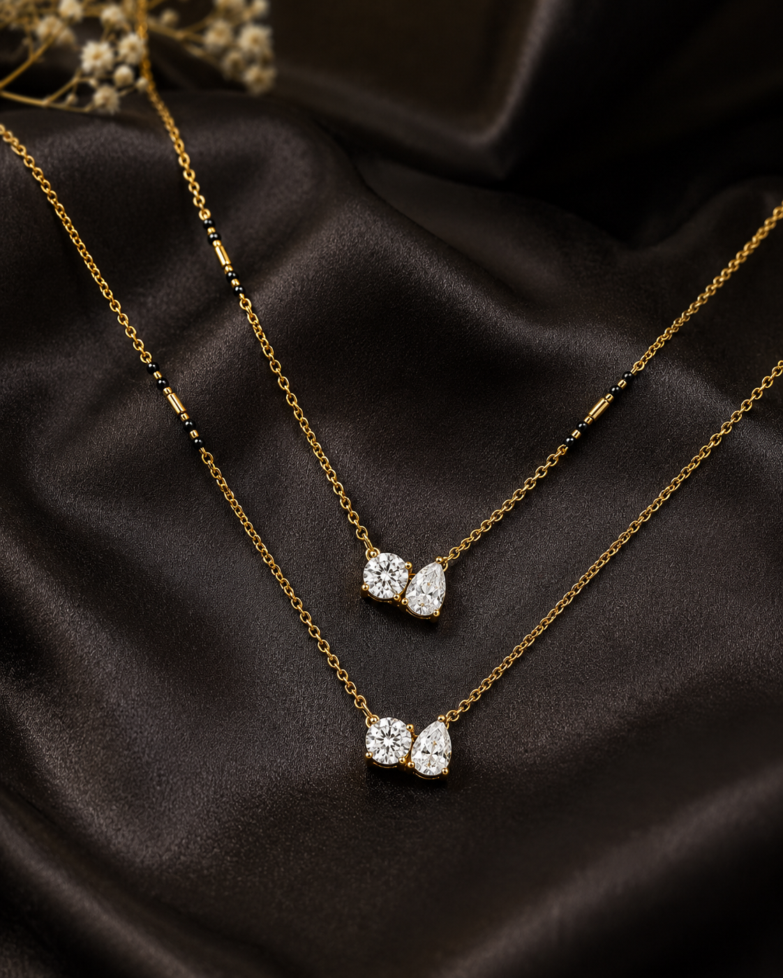 Dual Diamond Solitaire Mini Mangalsutra