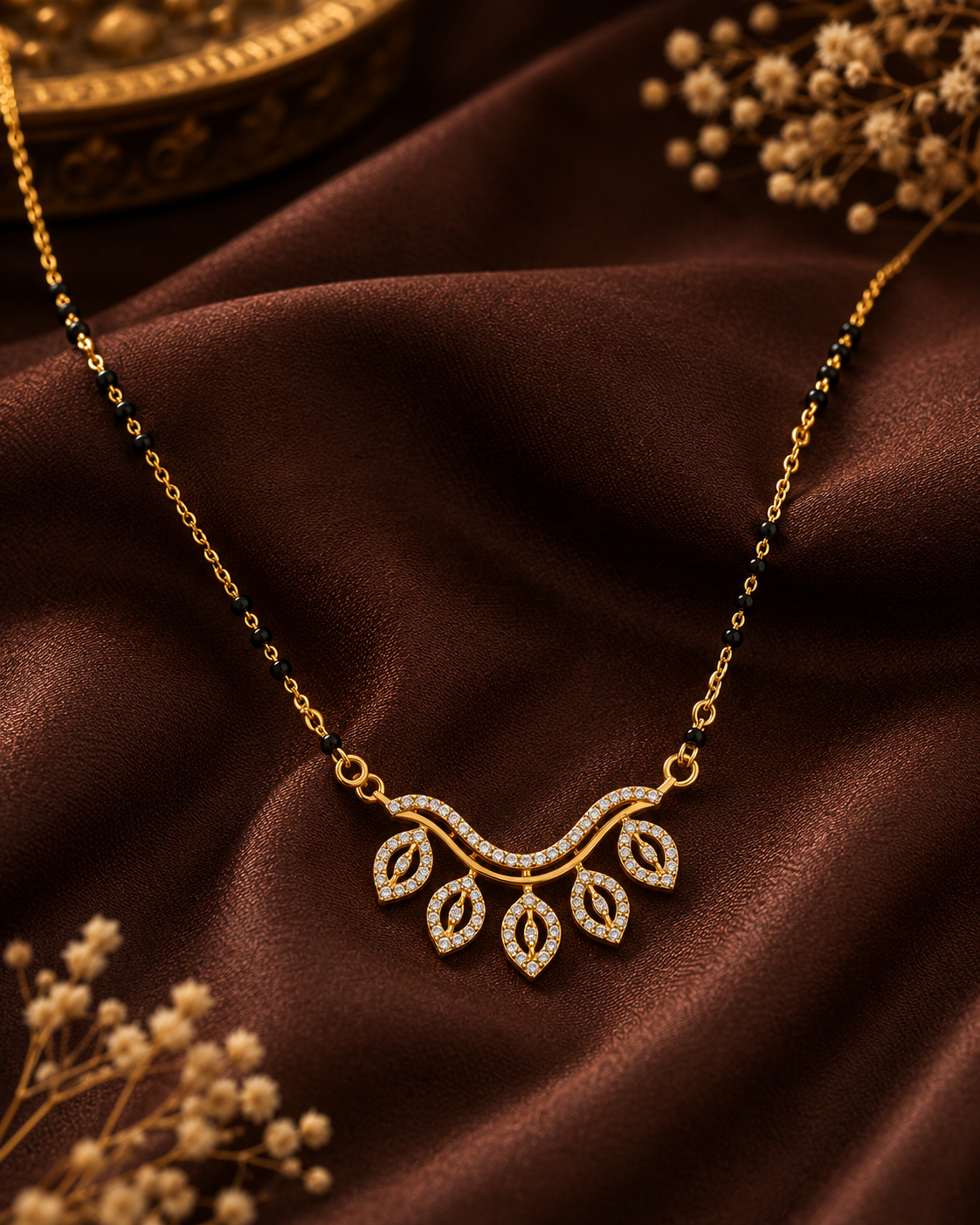 Leaf Vine Diamond Mini Mangalsutra
