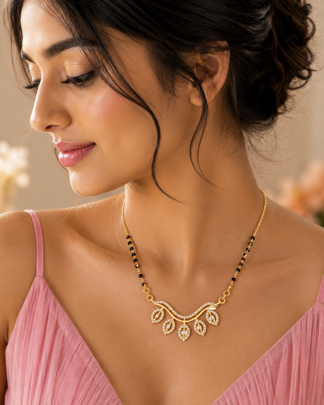 Leaf Vine Diamond Mini Mangalsutra